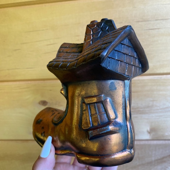 3/$30 💖 VTG whimsical copper boot coin bank 🥾 💰 - Picture 10 of 11